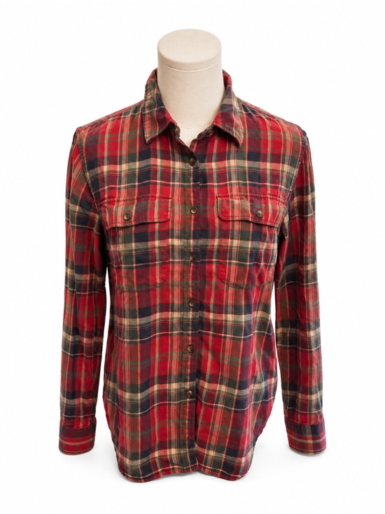 Ralph Lauren Tops - Lauren Ralph Lauren Plaid Button Down Shirt Size Medium Red Green Cotton Flannel